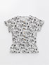 LC Waikiki Crew Neck Printed Short Sleeve Girl's Blouse and Skirt